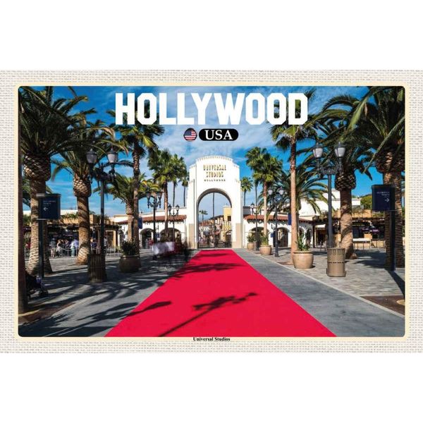 Vianmo Insegna In Legno 20X30 Cm Hollywood Usa Universal Studios-image