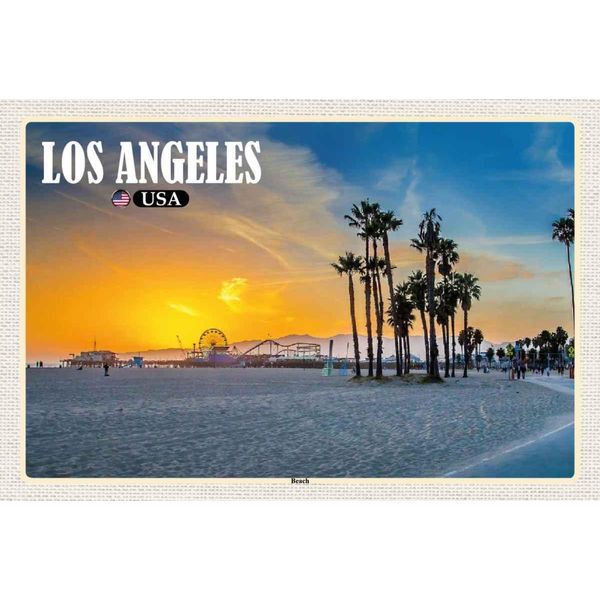 Vianmo Insegna In Legno 20X30 Cm Los Angeles Usa Beach Strand Venice Beach-image