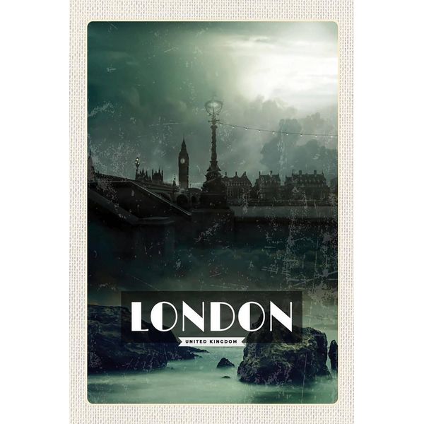 Vianmo Insegna In Legno 18X12 Cm London Uk Vintage Nacht-image