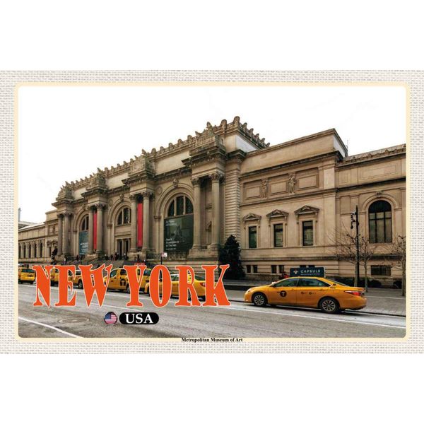 Vianmo Insegna In Legno 20X30 Cm New York Usa Metropolitan Museum Of Art-image
