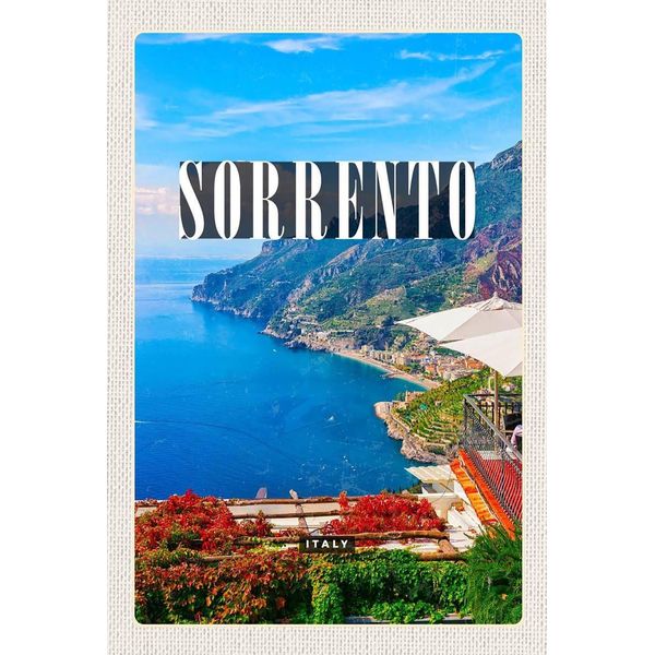Vianmo Insegna In Legno 18X12 Cm Sorrento Italien Meer Ausblick Trip-image