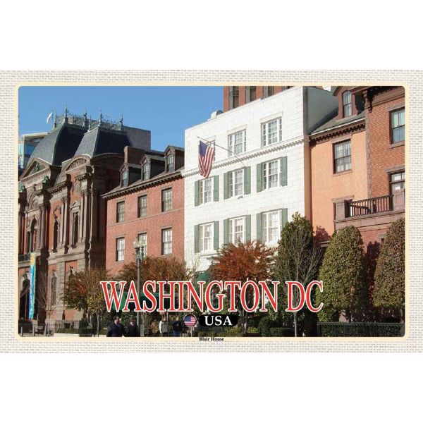 Vianmo Insegna In Legno 20X30 Cm Washington Dc Usa Blair House GäStehaus-image