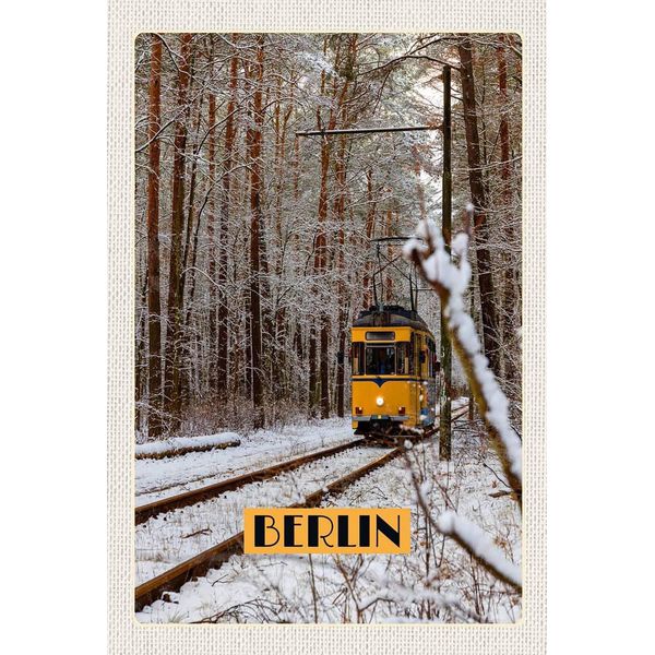Vianmo Insegna In Legno 18X12 Cm Berlin Deutschland Schnee Reise-image