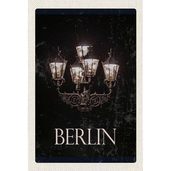 Vianmo Insegna In Legno 18X12 Cm Berlin Deutschland Schwarz Weiß-image