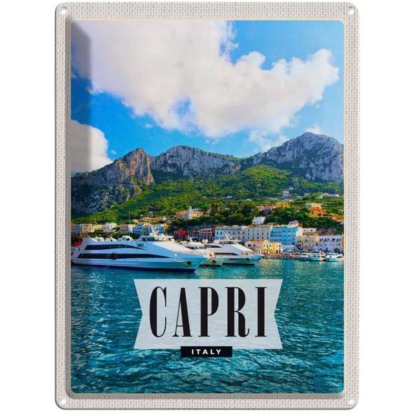 Vianmo Insegna Di Latta 40X30 Cm Capri Italy Insel Meer-image