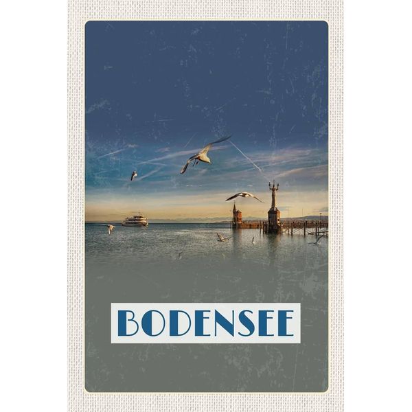 Vianmo Insegna In Legno 18X12 Cm Bodensee Deutschland Strand See MöWe-image