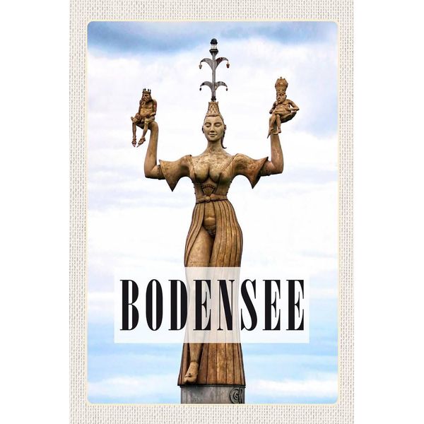 Vianmo Insegna In Legno 18X12 Cm Bodensee Deutschland Statue Frau-image