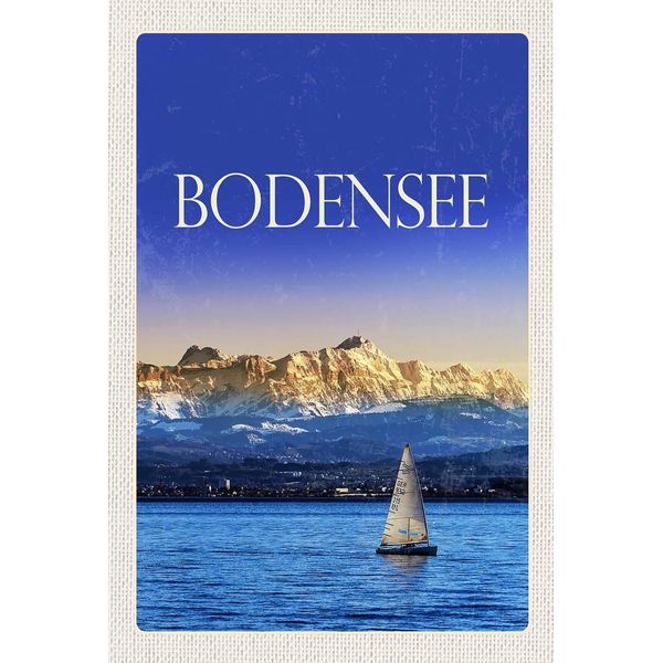 Vianmo Insegna In Legno 18X12 Cm Bodensee Deutschland Bot See-image