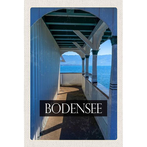 Vianmo Insegna In Legno 18X12 Cm Bodensee Deutschland Aussicht Auf See-image