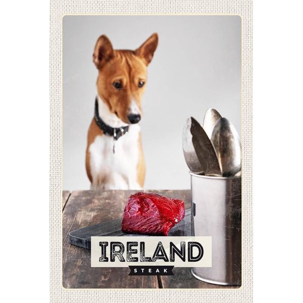 Vianmo Insegna In Legno 18X12 Cm Irland Europa Steak Hund Insel-image