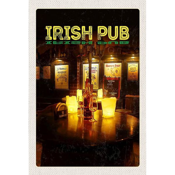Vianmo Insegna In Legno 18X12 Cm Irland Irisches Pub Wein Alkohol-image