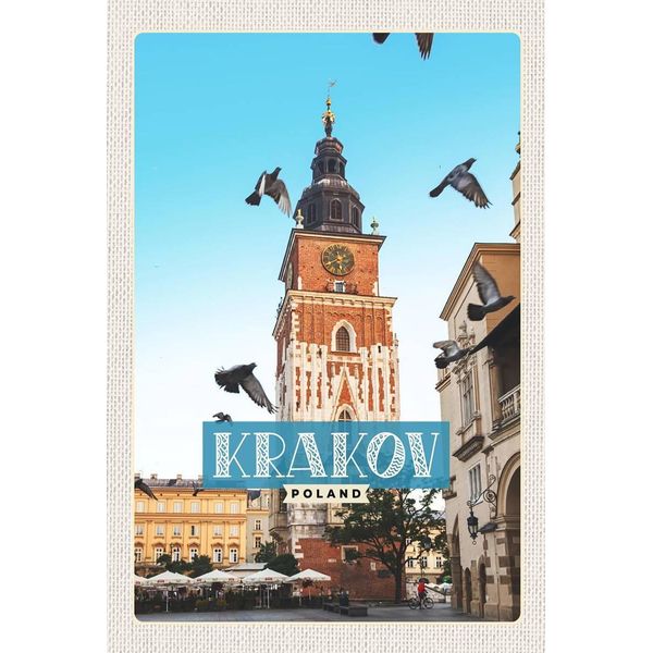 Vianmo Insegna In Legno 18X12 Cm Krakow Polen Riese Europa GemäLde-image