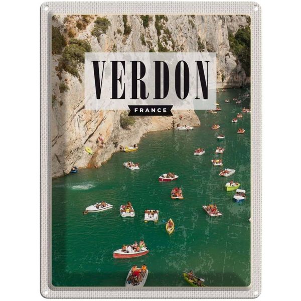 Vianmo Insegna Di Latta 40X30 Cm Verdon France Verdonschlucht Meer-image