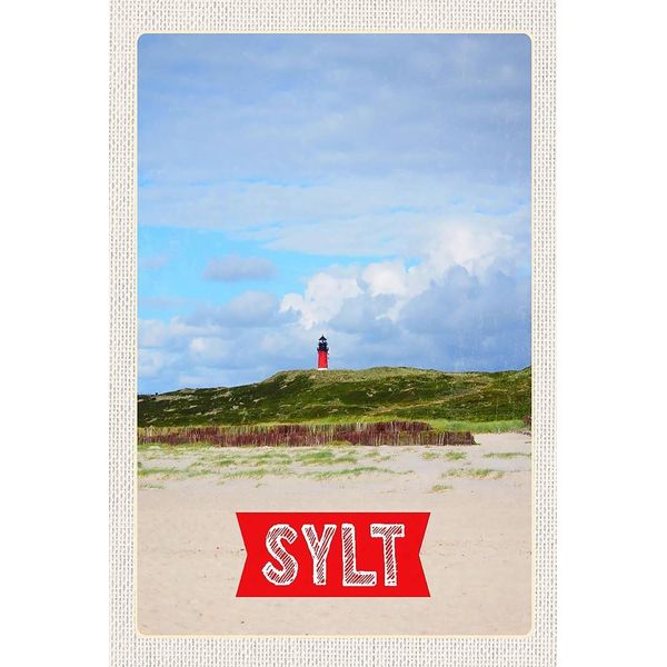 Vianmo Insegna In Legno 18X12 Cm Sylt Insel Deutschland Leuchtturm-image