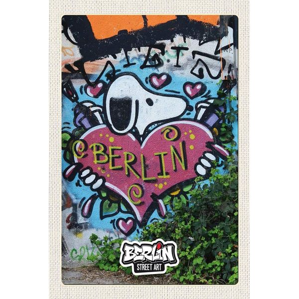 Vianmo Insegna In Legno 18X12 Cm Berlin Liebe Graffiti Kunst Street Art-image