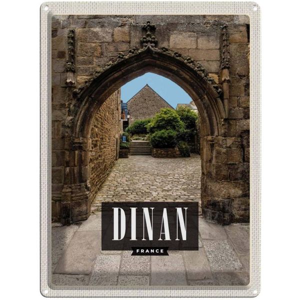 Vianmo Insegna Di Latta 40X30 Cm Dinan France Stadtmauer Schloss-image