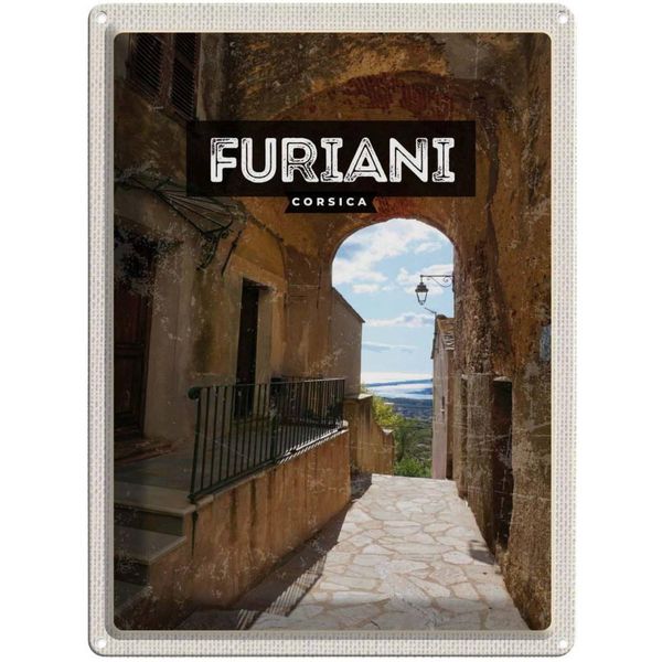 Vianmo Insegna Di Latta 40X30 Cm Retro Furiani Corsica Urlaubsort-image