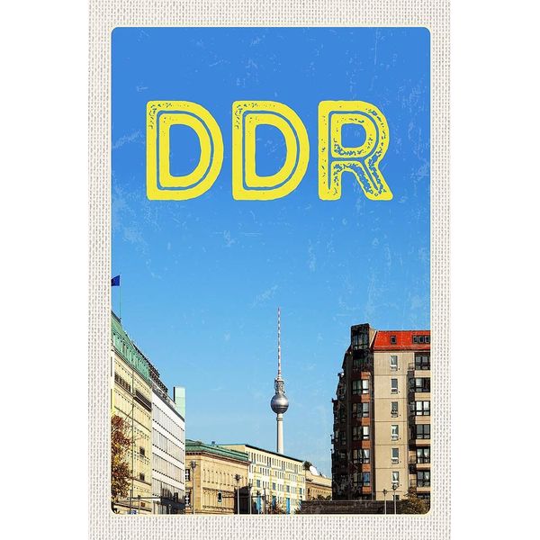 Vianmo Insegna In Legno 18X12 Cm Berlin Deutschland Fernsehturm Ddr-image