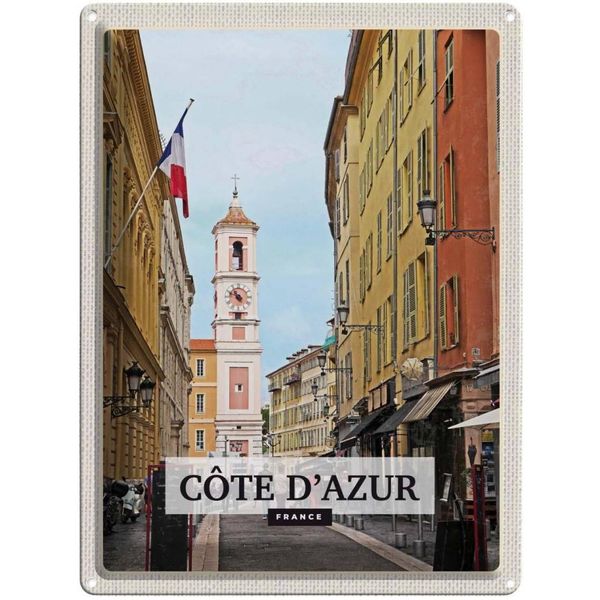 Vianmo Insegna Di Latta 40X30 Cm CôTe D'azur France Reiseziel-image