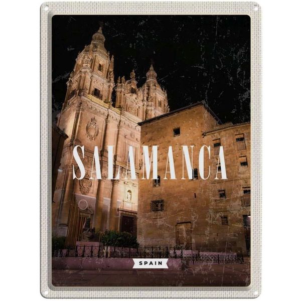 Vianmo Insegna Di Latta 40X30 Cm Salamanca Spain Architektur Nacht-image