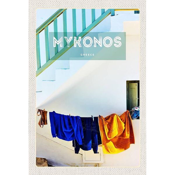 Vianmo Insegna In Legno 18X12 Cm Griechenland Greece Mykonos GebäUde-image