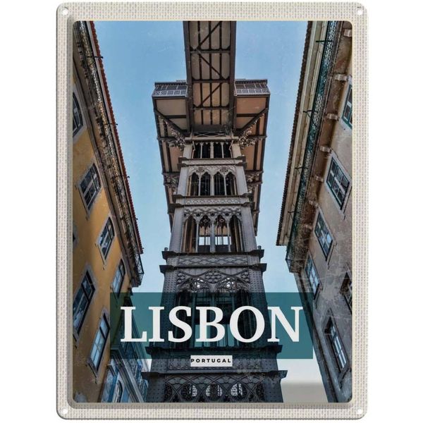 Vianmo Insegna Di Latta 40X30 Cm Lisbon Portugal Retro Tourismus-image