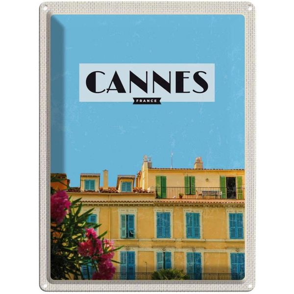 Vianmo Insegna Di Latta 40X30 Cm Cannes France Frankreich Tourismus-image