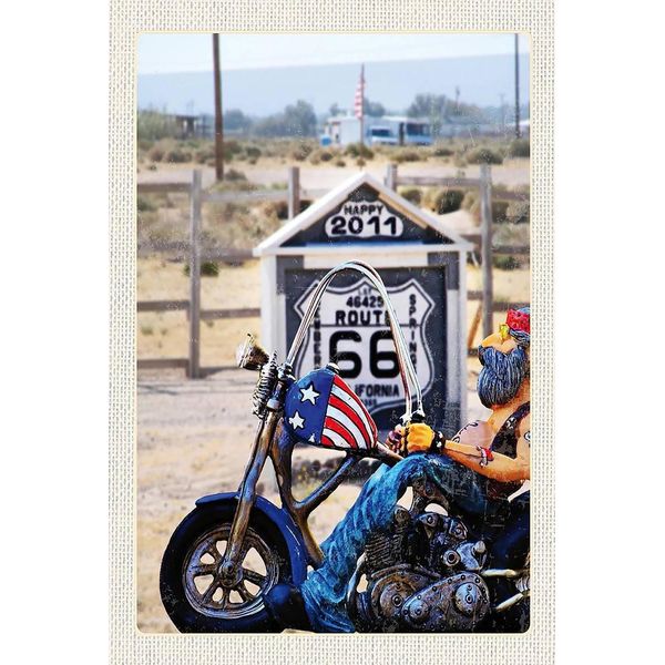 Vianmo Insegna In Legno 18X12 Cm Amerika Route 66 Biker California-image
