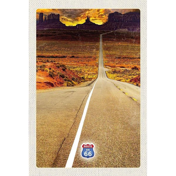 Vianmo Insegna In Legno 18X12 Cm Amerika Usa Route 66 StraßE Gebirge-image