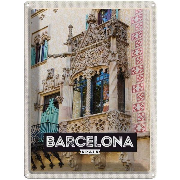 Vianmo Insegna Di Latta 40X30 Cm Barcelona Spain Architektur Tourismus-image