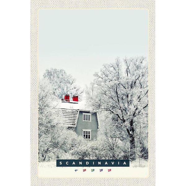Vianmo Insegna In Legno 18X12 Cm Skandinavien Schnee WeißHaus-image