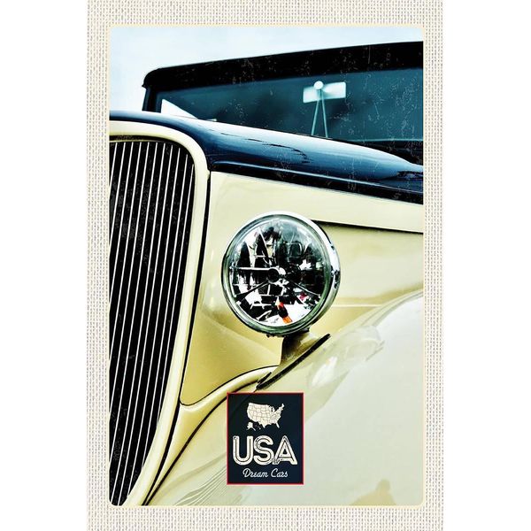 Vianmo Insegna In Legno 18X12 Cm Amerika Oldtimer Beige Lampe-image