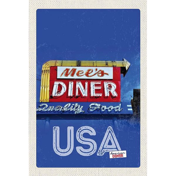 Vianmo Insegna In Legno 18X12 Cm Amerika Meer Diner Restaurant Gericht-image