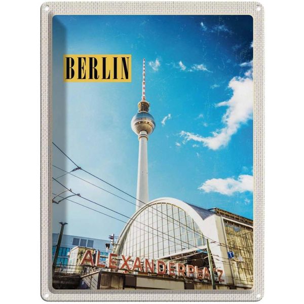 Vianmo Insegna Di Latta 40X30 Cm Berlin Deutschland Fernsehturm Trip-image