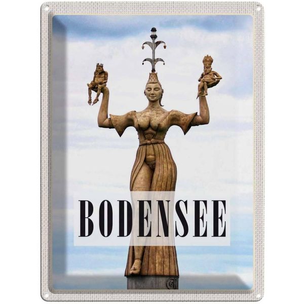 Vianmo Insegna Di Latta 40X30 Cm Bodensee Deutschland Statue Frau-image