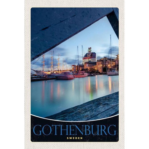Vianmo Insegna In Legno 18X12 Cm Schweden GöTheburg Europa Schiff-image