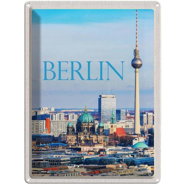 Vianmo Insegna Di Latta 40X30 Cm Berlin Deutschland Aussicht Stadt-image