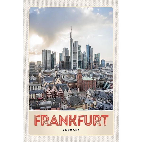 Vianmo Insegna In Legno 18X12 Cm Frankfurt Stadt HochhäUser Altstadt-image