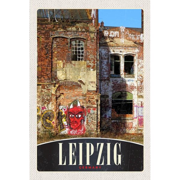Vianmo Insegna In Legno 18X12 Cm Leipzig GebäUde Graffiti-image