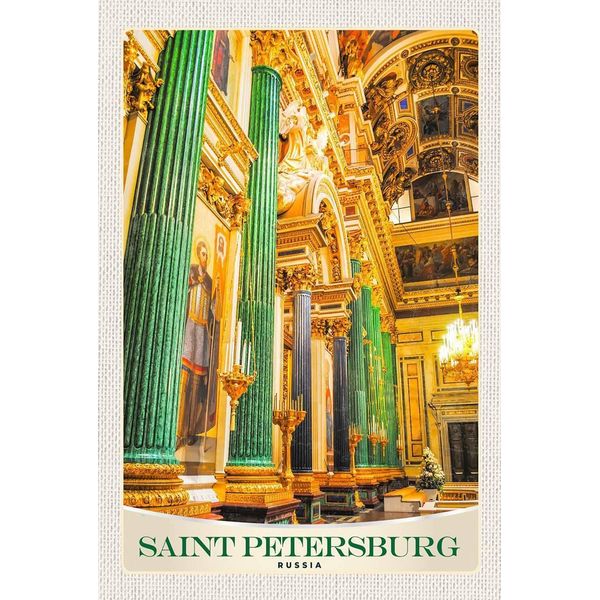 Vianmo Insegna In Legno 18X12 Cm Saint Petersburg Kirche Von Innen-image