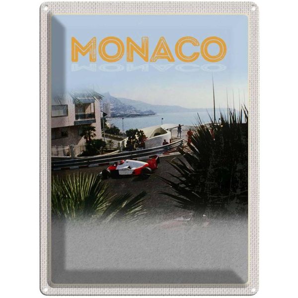 Vianmo Insegna Di Latta 40X30 Cm Monaco Frankreich Autorennen Strand-image