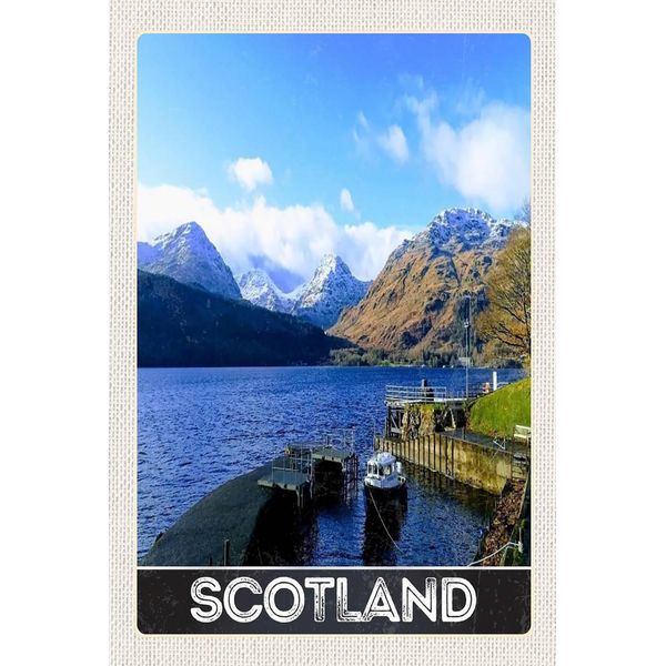 Vianmo Insegna In Legno 18X12 Cm Schottland Insel Schnee Trip-image
