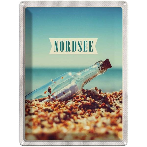 Vianmo Insegna Di Latta 40X30 Cm Nordsee Strand Meer Flaschenpost-image