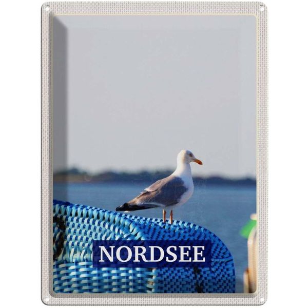 Vianmo Insegna Di Latta 40X30 Cm Nordsee MöWe Strand Meertrip-image