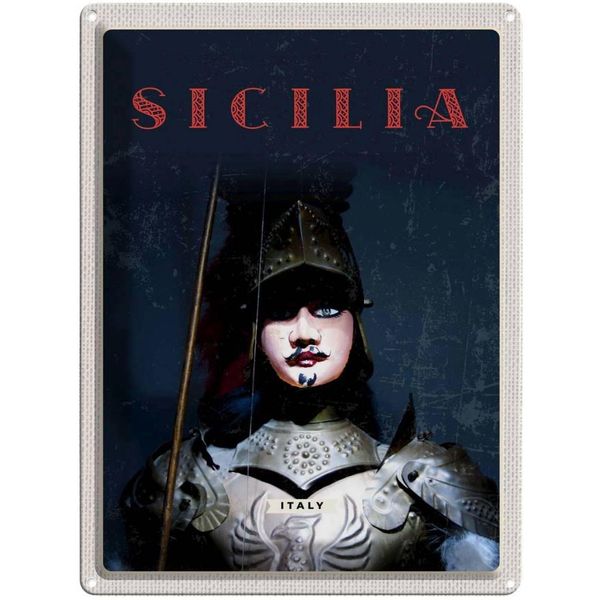 Vianmo Insegna Di Latta 40X30 Cm Sizilien Italien Ritter Mittelalter-image