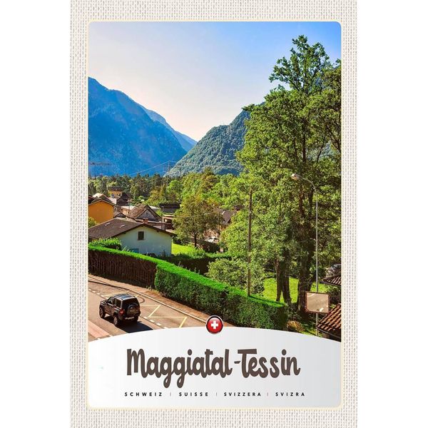 Vianmo Insegna In Legno 18X12 Cm Maggiatal-Tessin Schweiz Stadt-image