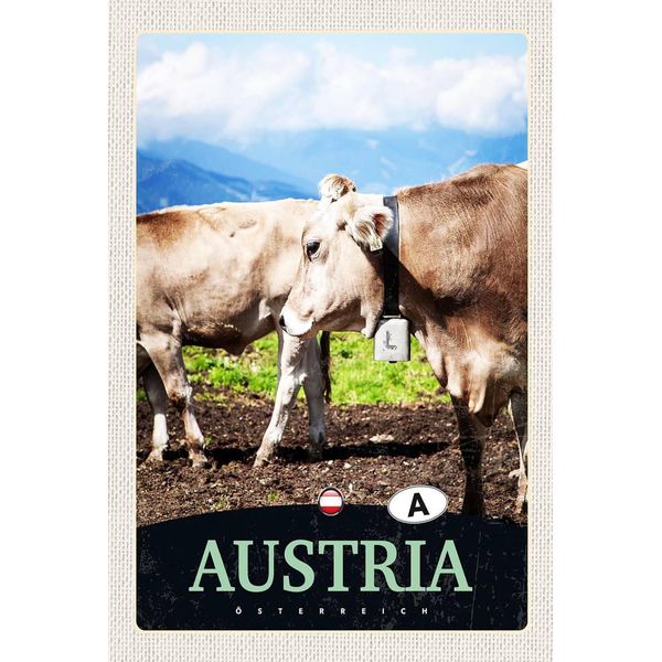 Vianmo Insegna In Legno 18X12 Cm ÖSterreich Tiere Weide-image