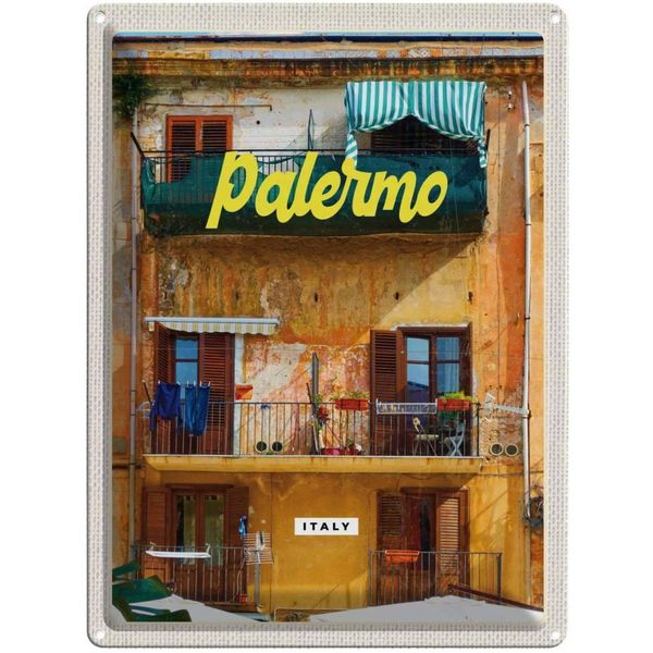 Vianmo Insegna Di Latta 40X30 Cm Palermo Italien GebäUde Urlaubsort-image