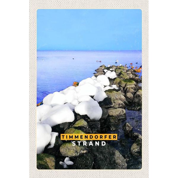 Vianmo Insegna In Legno 18X12 Cm Timmendorfer Strand Steine Schnee-image