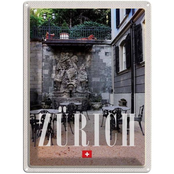 Vianmo Insegna Di Latta 40X30 Cm ZüRich Schweiz Skulptur Architektur-image